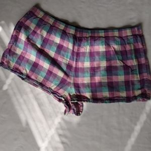 Plaid pajama shorts